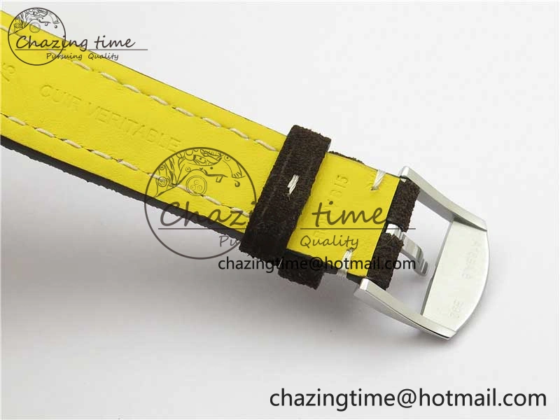 Top Time Chrono SS GF 1:1 Best Edition White Dial on Brown Leather Strap A MultiPurpose 5558