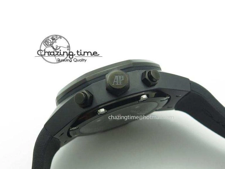 Tourbillon Concept GMT PVD Black Dial On Black Rubber Strap Japan Quartz Seasonal 5103