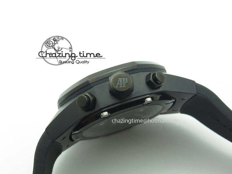 Tourbillon Concept GMT PVD Black Dial On Black Rubber Strap Japan Quartz Seasonal 5103