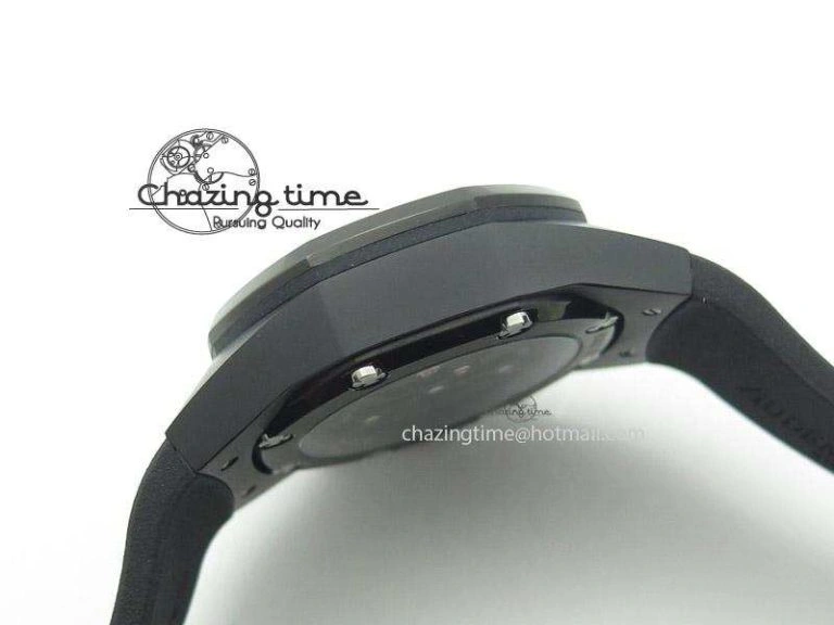 Tourbillon Concept GMT PVD Black Dial On Black Rubber Strap Japan Quartz Seasonal 5103