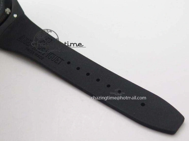 Tourbillon Concept GMT PVD Black Dial On Black Rubber Strap Japan Quartz Seasonal 5103