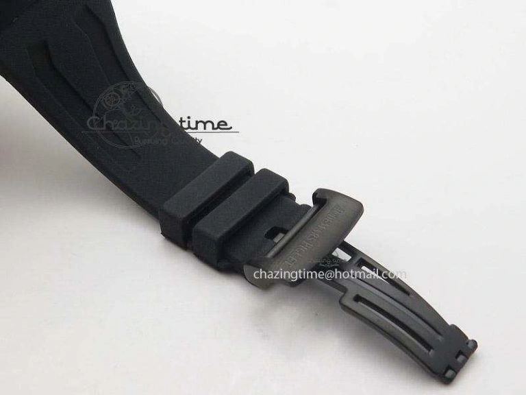 Tourbillon Concept GMT PVD Black Dial On Black Rubber Strap Japan Quartz Seasonal 5103