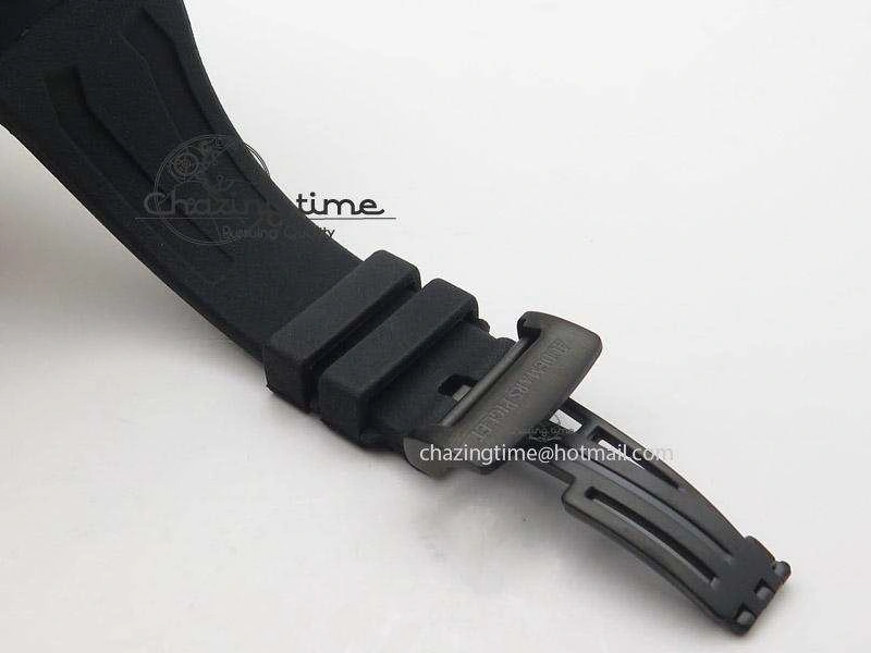 Resilient Tourbillon Concept GMT PVD Black Blue Dial On Black Rubber Strap Japan Quartz 5101