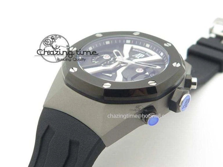 Tourbillon Concept GMT PVD Black White Dial On Black Rubber Strap Japan Quartz Affordable 5102
