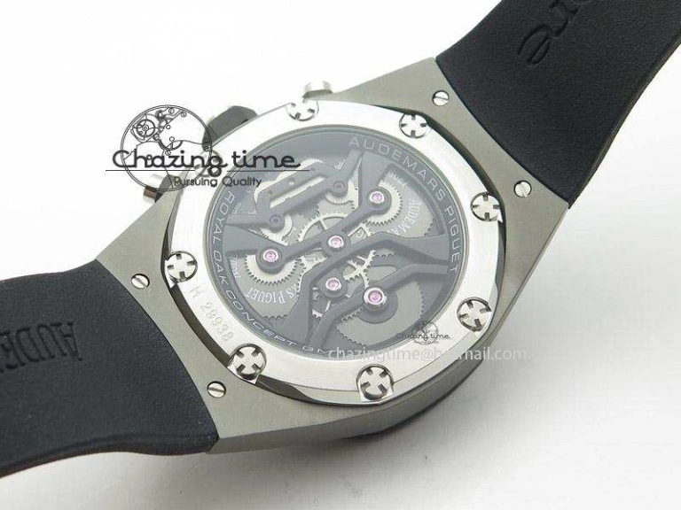 ZeroBulk Tourbillon Concept GMT SS Black Blue Dial On Black Rubber Strap Japan Quartz 5100