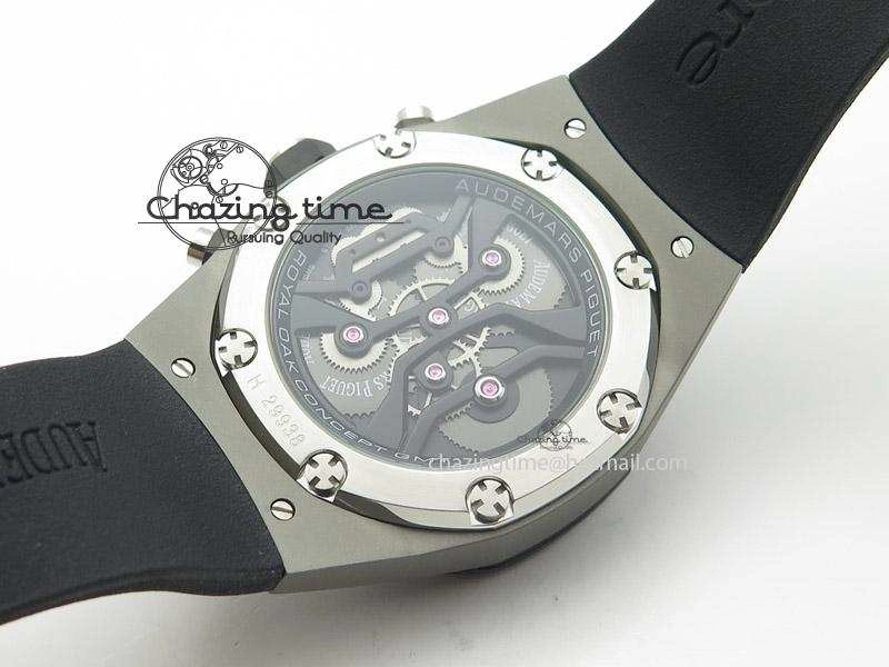 ZeroBulk Tourbillon Concept GMT SS Black Blue Dial On Black Rubber Strap Japan Quartz 5100