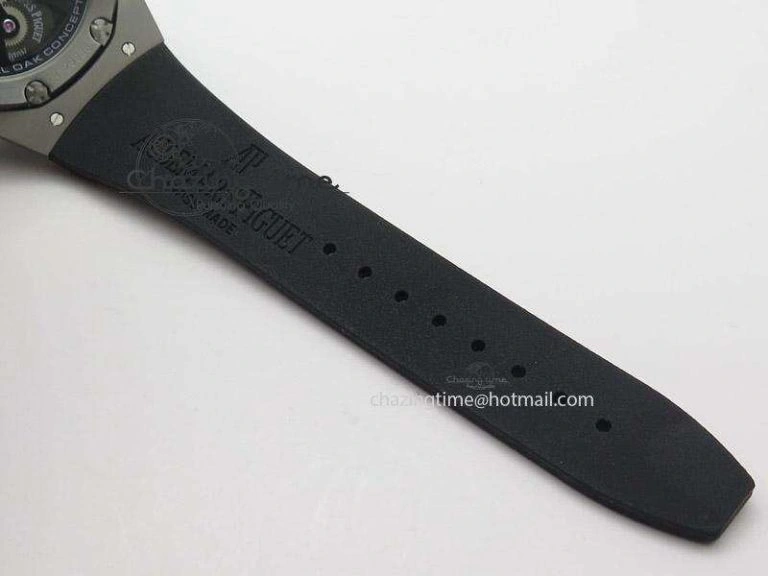 ZeroBulk Tourbillon Concept GMT SS Black Blue Dial On Black Rubber Strap Japan Quartz 5100