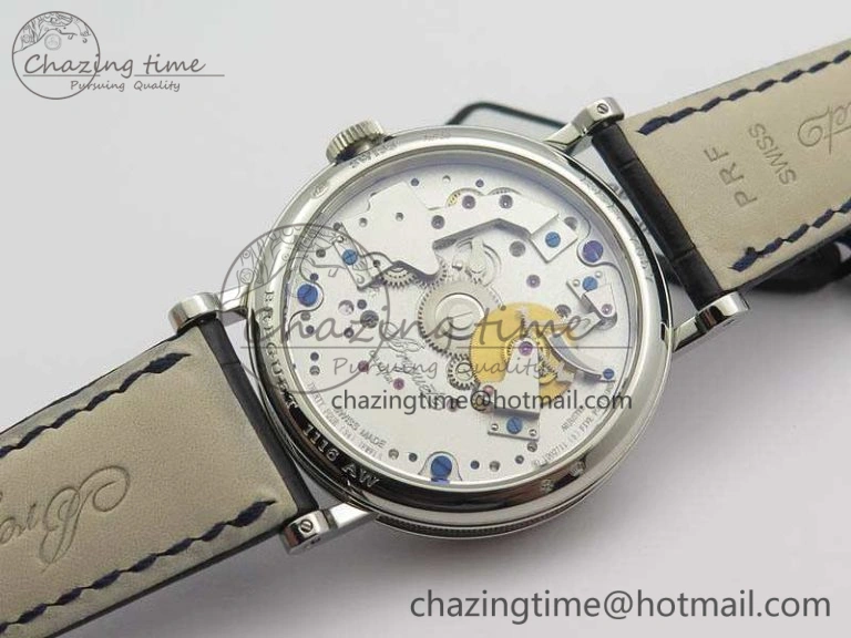 SmartChoice Tradition 7057BB 11 9W6 SS Real PR SF 1:1 Best Edition Skeleton Dial On Blue Leather Strap A 5365