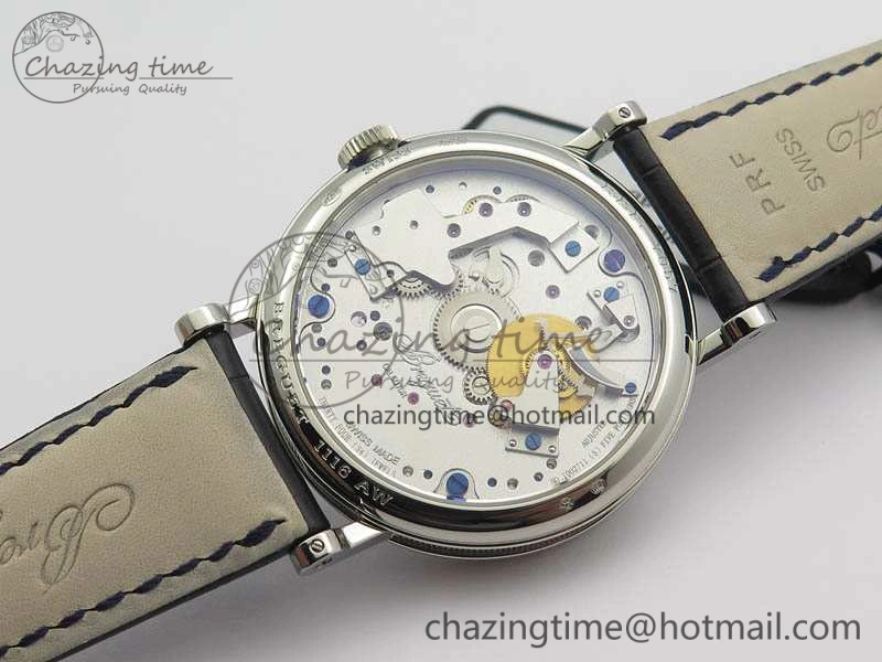 SmartChoice Tradition 7057BB 11 9W6 SS Real PR SF 1:1 Best Edition Skeleton Dial On Blue Leather Strap A 5365