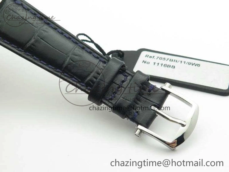 SmartChoice Tradition 7057BB 11 9W6 SS Real PR SF 1:1 Best Edition Skeleton Dial On Blue Leather Strap A 5365