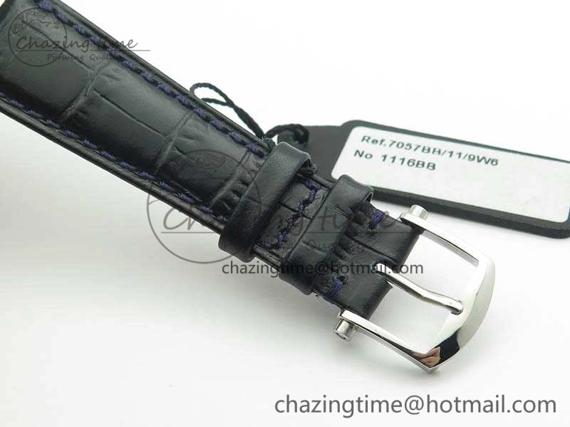 SmartChoice Tradition 7057BB 11 9W6 SS Real PR SF 1:1 Best Edition Skeleton Dial On Blue Leather Strap A 5365