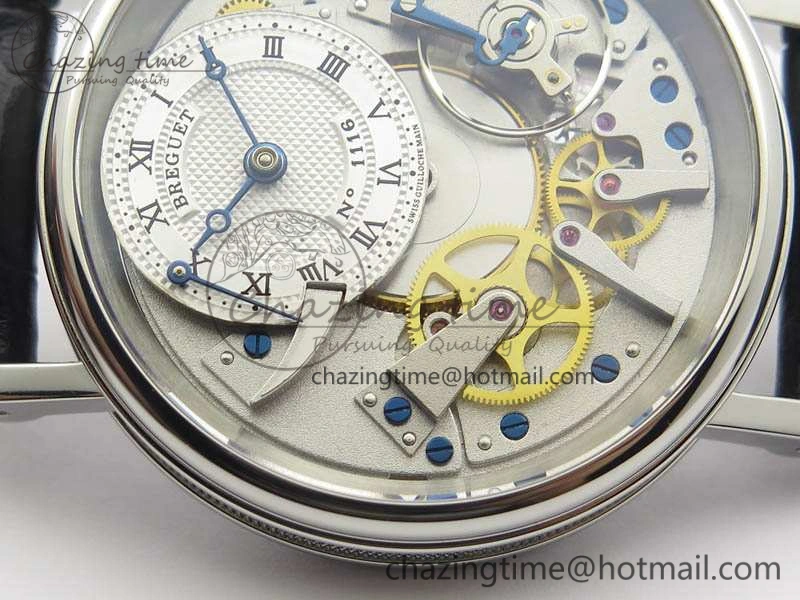 SmartChoice Tradition 7057BB 11 9W6 SS Real PR SF 1:1 Best Edition Skeleton Dial On Blue Leather Strap A 5365