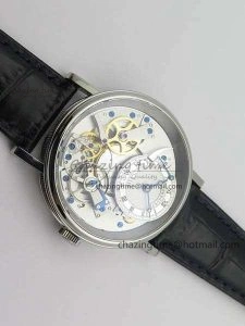 SmartChoice Tradition 7057BB 11 9W6 SS Real PR SF 1:1 Best Edition Skeleton Dial On Blue Leather Strap A 5365