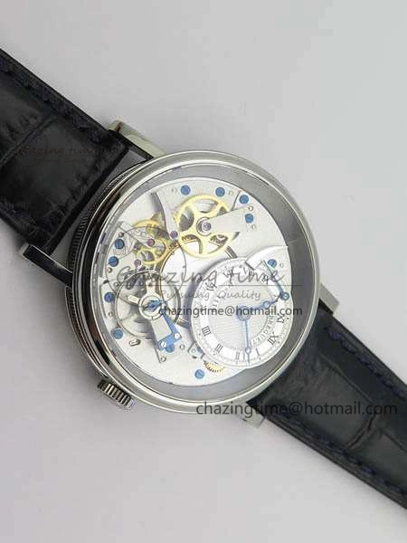 SmartChoice Tradition 7057BB 11 9W6 SS Real PR SF 1:1 Best Edition Skeleton Dial On Blue Leather Strap A 5365
