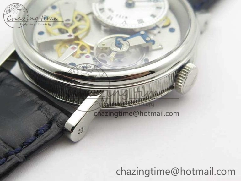 SmartChoice Tradition 7057BB 11 9W6 SS Real PR SF 1:1 Best Edition Skeleton Dial On Blue Leather Strap A 5365
