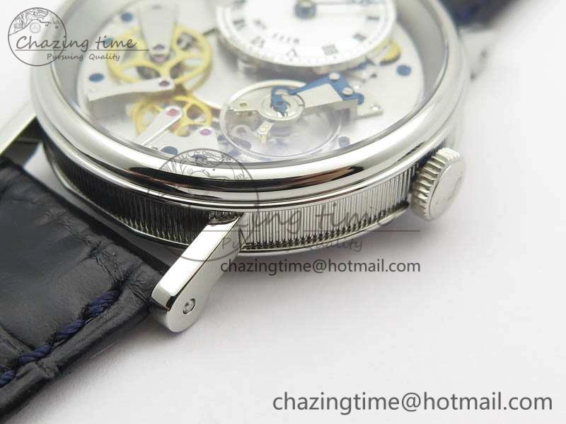 SmartChoice Tradition 7057BB 11 9W6 SS Real PR SF 1:1 Best Edition Skeleton Dial On Blue Leather Strap A 5365