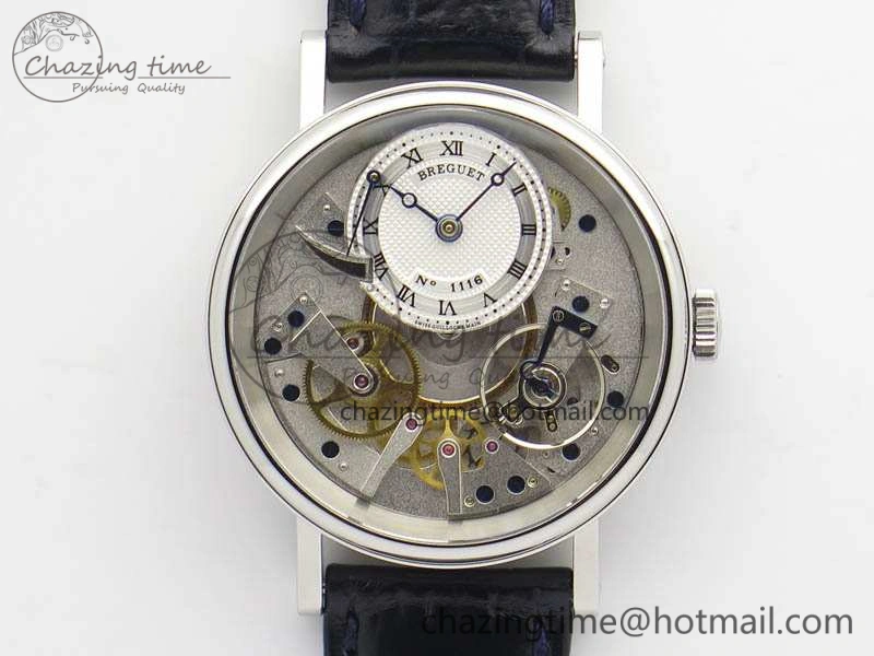 SmartChoice Tradition 7057BB 11 9W6 SS Real PR SF 1:1 Best Edition Skeleton Dial On Blue Leather Strap A 5365