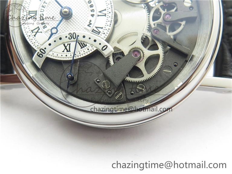 Tradition 7097BB G1 9WU SS Real PR SF 1:1 Best Edition Silver Skeleton Dial on Black Leather Strap A Upgraded 5326