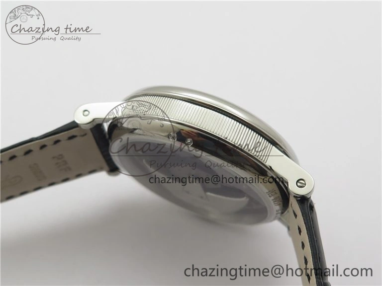 Tradition 7097BB G1 9WU SS Real PR SF 1:1 Best Edition Silver Skeleton Dial on Black Leather Strap A Upgraded 5326