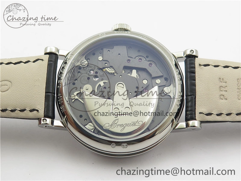 Tradition 7097BB G1 9WU SS Real PR SF 1:1 Best Edition Silver Skeleton Dial on Black Leather Strap A Upgraded 5326