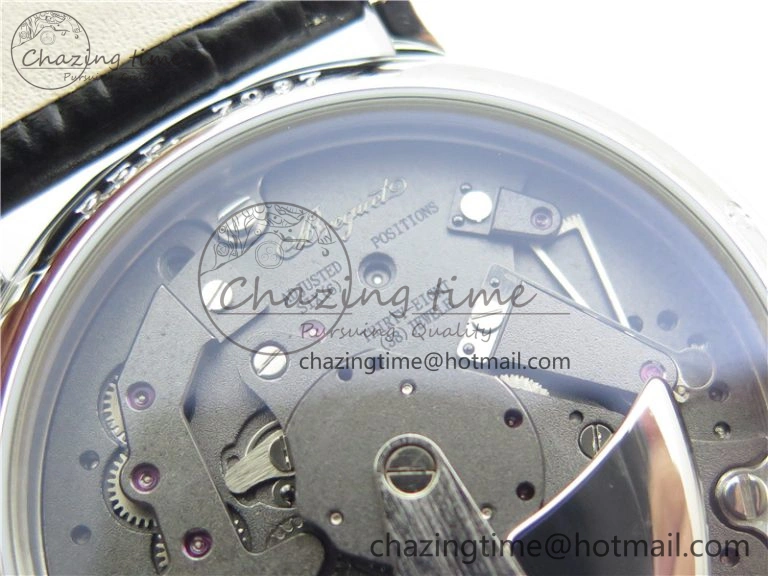 Tradition 7097BB G1 9WU SS Real PR SF 1:1 Best Edition Silver Skeleton Dial on Black Leather Strap A Upgraded 5326