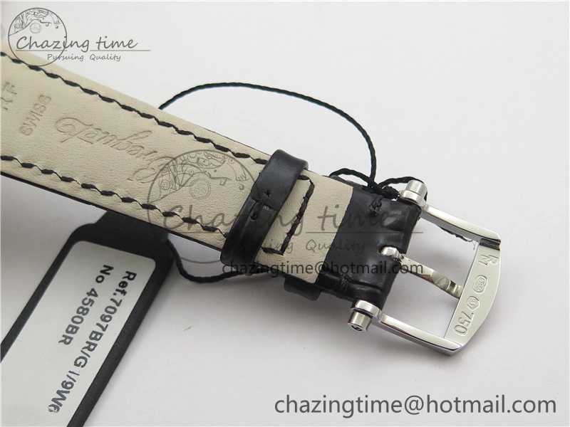 Tradition 7097BB G1 9WU SS Real PR SF 1:1 Best Edition Silver Skeleton Dial on Black Leather Strap A Upgraded 5326