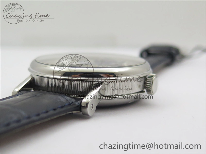 Breathable Tradition 7097BB GY 9WU SS Real PR SF 1:1 Best Edition Blue Skeleton Dial on Blue Leather Strap A 5327