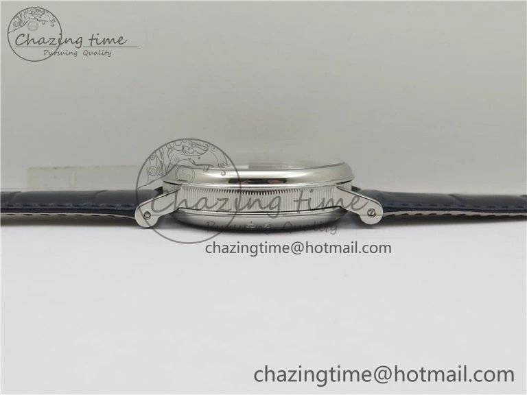 Breathable Tradition 7097BB GY 9WU SS Real PR SF 1:1 Best Edition Blue Skeleton Dial on Blue Leather Strap A 5327