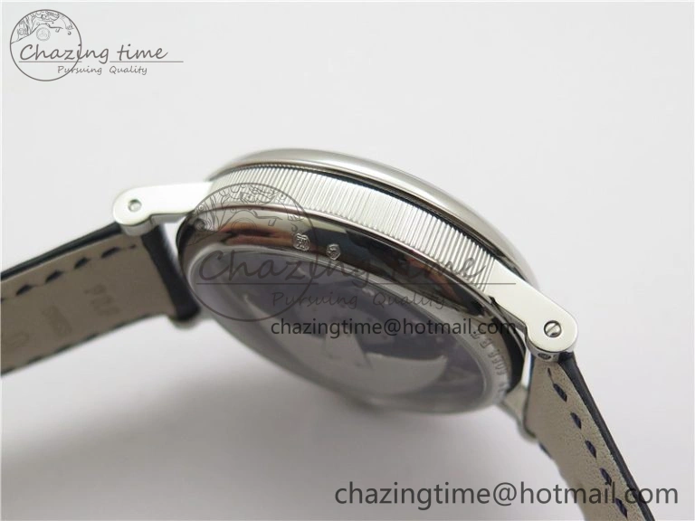Breathable Tradition 7097BB GY 9WU SS Real PR SF 1:1 Best Edition Blue Skeleton Dial on Blue Leather Strap A 5327