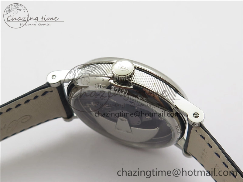 Breathable Tradition 7097BB GY 9WU SS Real PR SF 1:1 Best Edition Blue Skeleton Dial on Blue Leather Strap A 5327