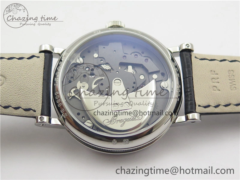 Breathable Tradition 7097BB GY 9WU SS Real PR SF 1:1 Best Edition Blue Skeleton Dial on Blue Leather Strap A 5327