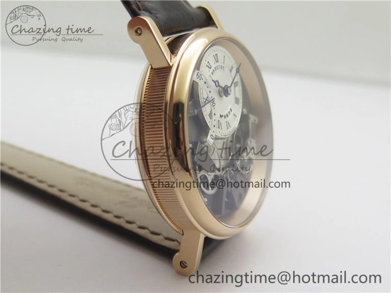Tailored Tradition 7097BR G1 9WU RG Real PR SF 1:1 Best Edition Silver Skeleton Dial on Black Leather Strap A 5328