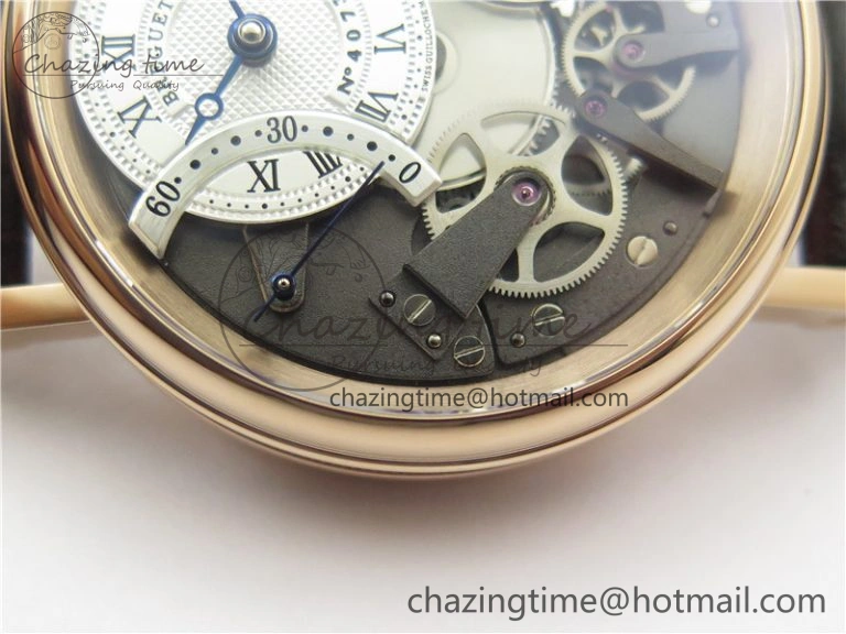 Tailored Tradition 7097BR G1 9WU RG Real PR SF 1:1 Best Edition Silver Skeleton Dial on Black Leather Strap A 5328