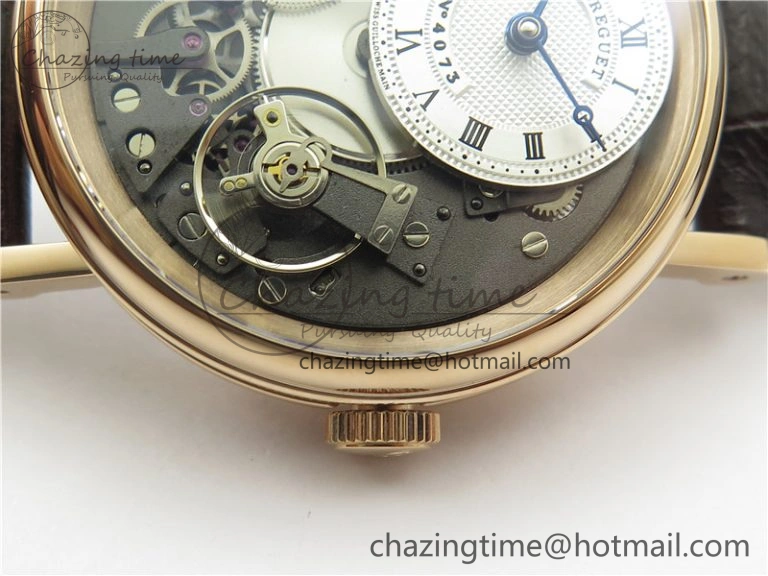 Tailored Tradition 7097BR G1 9WU RG Real PR SF 1:1 Best Edition Silver Skeleton Dial on Black Leather Strap A 5328