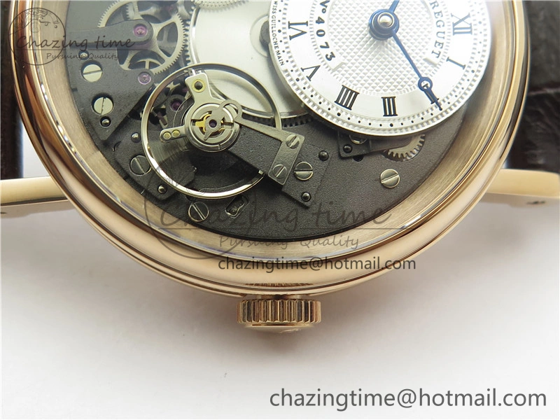 Tailored Tradition 7097BR G1 9WU RG Real PR SF 1:1 Best Edition Silver Skeleton Dial on Black Leather Strap A 5328