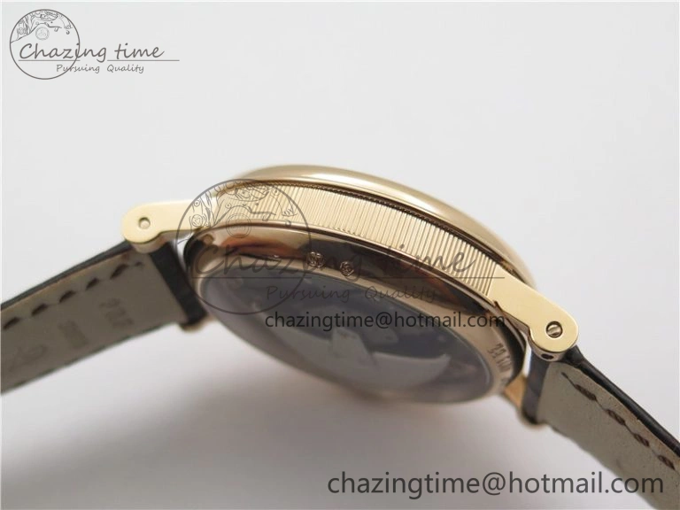Tailored Tradition 7097BR G1 9WU RG Real PR SF 1:1 Best Edition Silver Skeleton Dial on Black Leather Strap A 5328