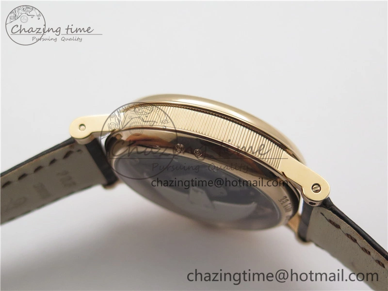 Tailored Tradition 7097BR G1 9WU RG Real PR SF 1:1 Best Edition Silver Skeleton Dial on Black Leather Strap A 5328