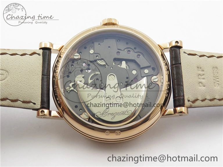 Tailored Tradition 7097BR G1 9WU RG Real PR SF 1:1 Best Edition Silver Skeleton Dial on Black Leather Strap A 5328