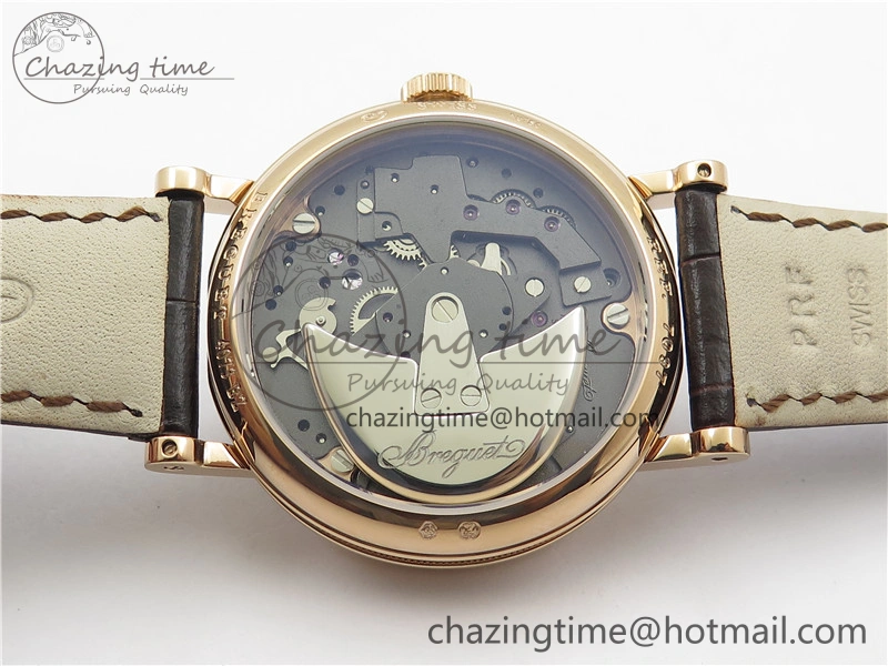 Tailored Tradition 7097BR G1 9WU RG Real PR SF 1:1 Best Edition Silver Skeleton Dial on Black Leather Strap A 5328