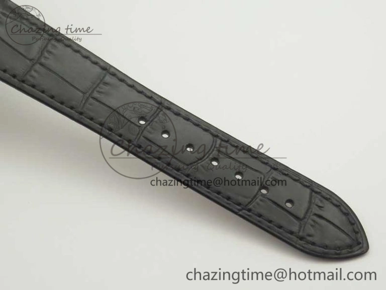 Tradition SS BBR Best Edition Diamond Paved Skeleton Dial on Black Leather Strap A23J DailyWear 9115
