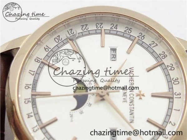 Traditionnelle 4010T RG AIF Best Edition White on Brown Leather Strap A2460QCL HighPerformance 9934