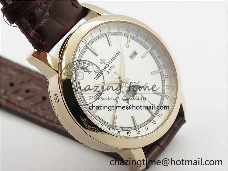 Traditionnelle 4010T RG AIF Best Edition White on Brown Leather Strap A2460QCL HighPerformance 9934