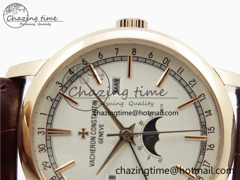 Traditionnelle 4010T RG AIF Best Edition White on Brown Leather Strap A2460QCL HighPerformance 9934