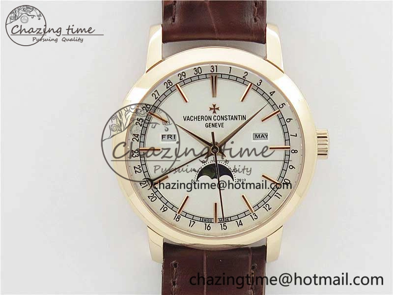 Traditionnelle 4010T RG AIF Best Edition White on Brown Leather Strap A2460QCL HighPerformance 9934