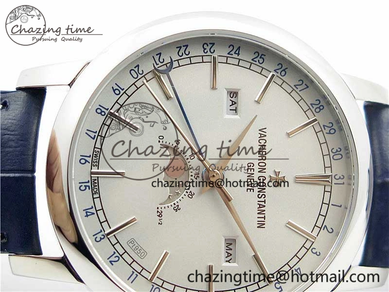 Traditionnelle 4010T SS AIF Best Edition White Dial on Blue Leather Strap A2460QCL ZeroBulk 9938