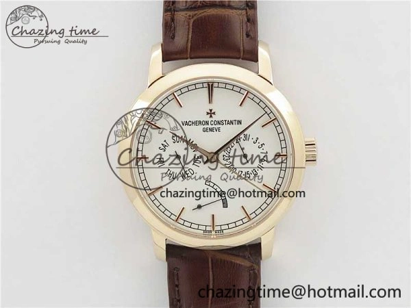Traditionnelle 85290 RG AIF Best Edition White Dial on Brown Leather Strap A2475SC QuickDry 9935