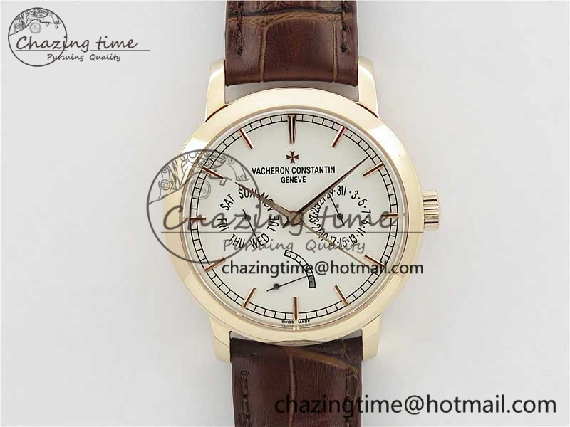 Traditionnelle 85290 RG AIF Best Edition White Dial on Brown Leather Strap A2475SC QuickDry 9935