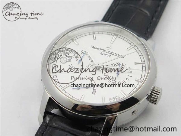 OdorResistant Traditionnelle 85290 SS AIF Best Edition White Dial on Black Leather Strap A2475SC 9936