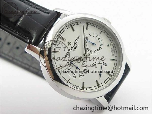 OdorResistant Traditionnelle 85290 SS AIF Best Edition White Dial on Black Leather Strap A2475SC 9936