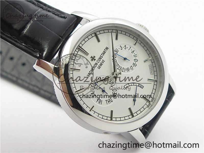 OdorResistant Traditionnelle 85290 SS AIF Best Edition White Dial on Black Leather Strap A2475SC 9936